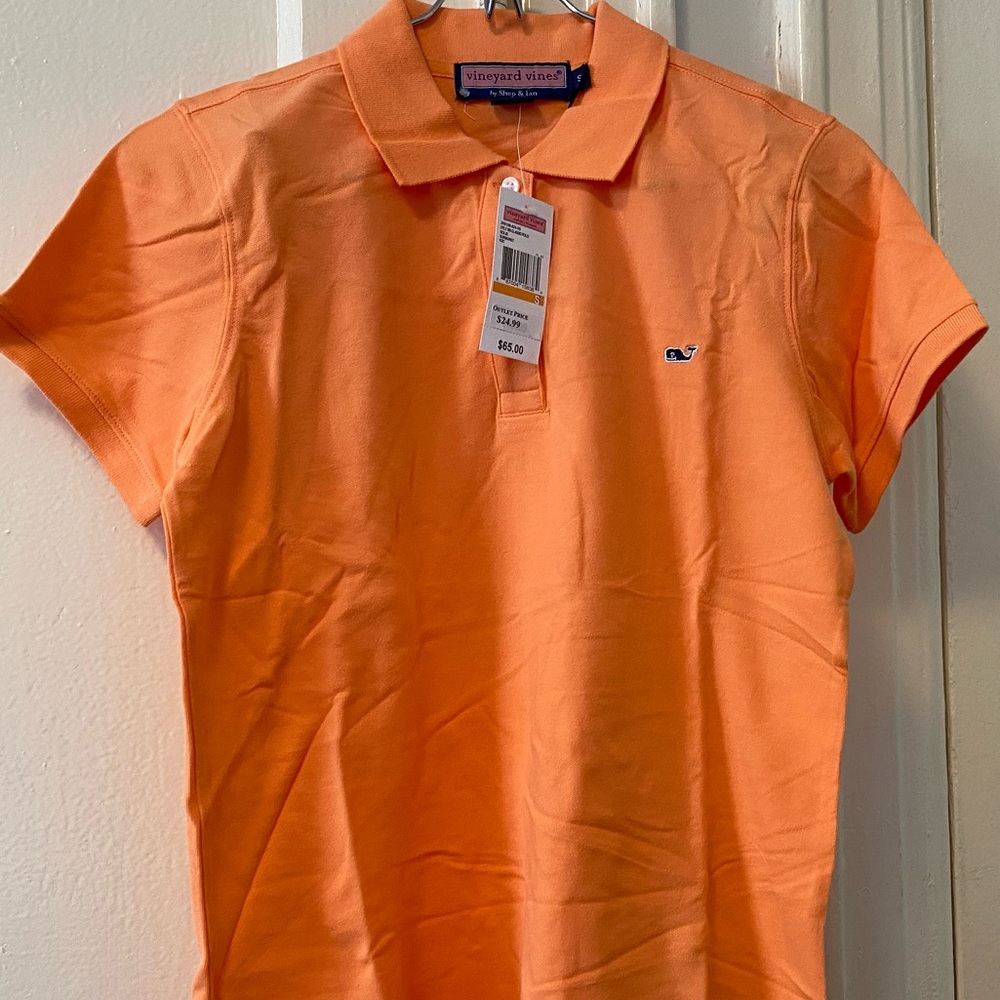 NEW Vineyard Vines Peach Polo Size Small